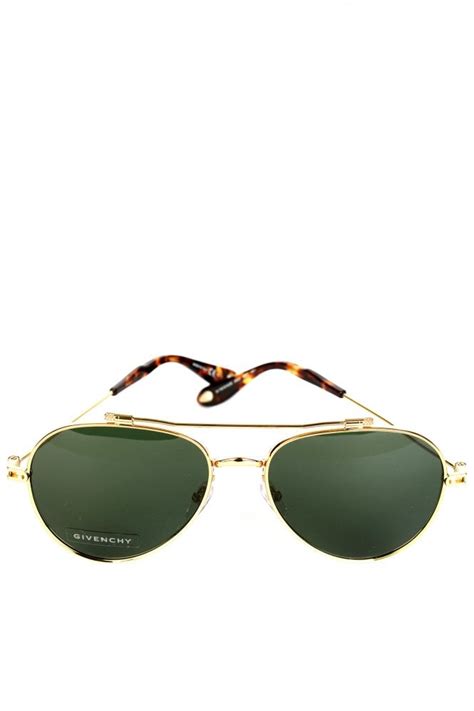 Givenchy: Gold Aviator Sunglasses 